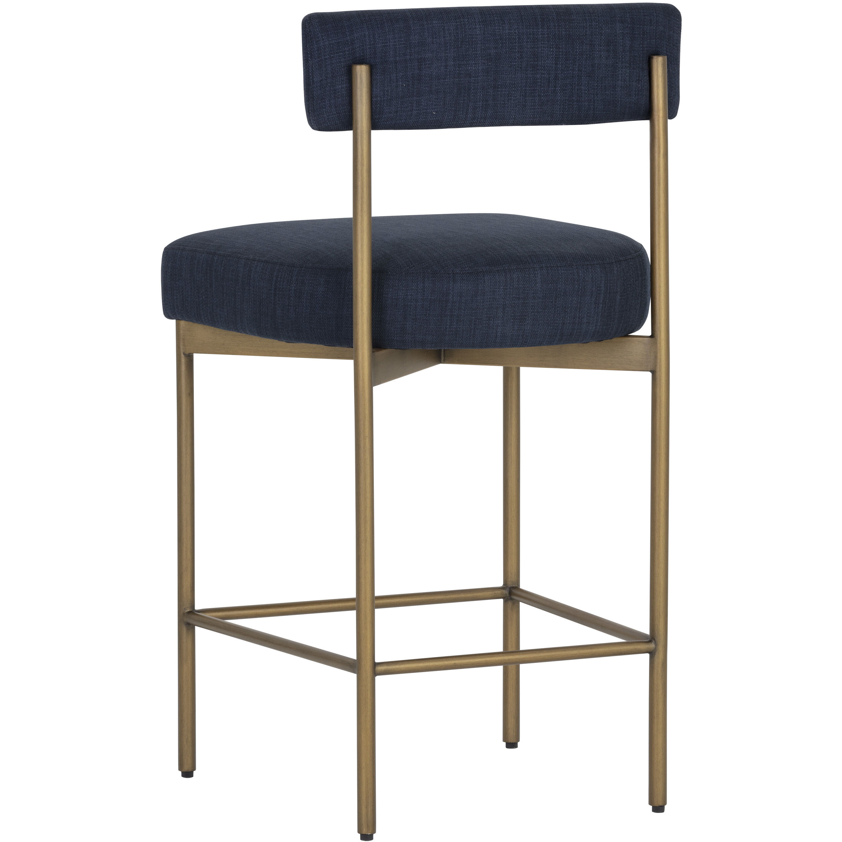 Seneca 36.5 inch Antique Brass / Arena Navy Counter Stool